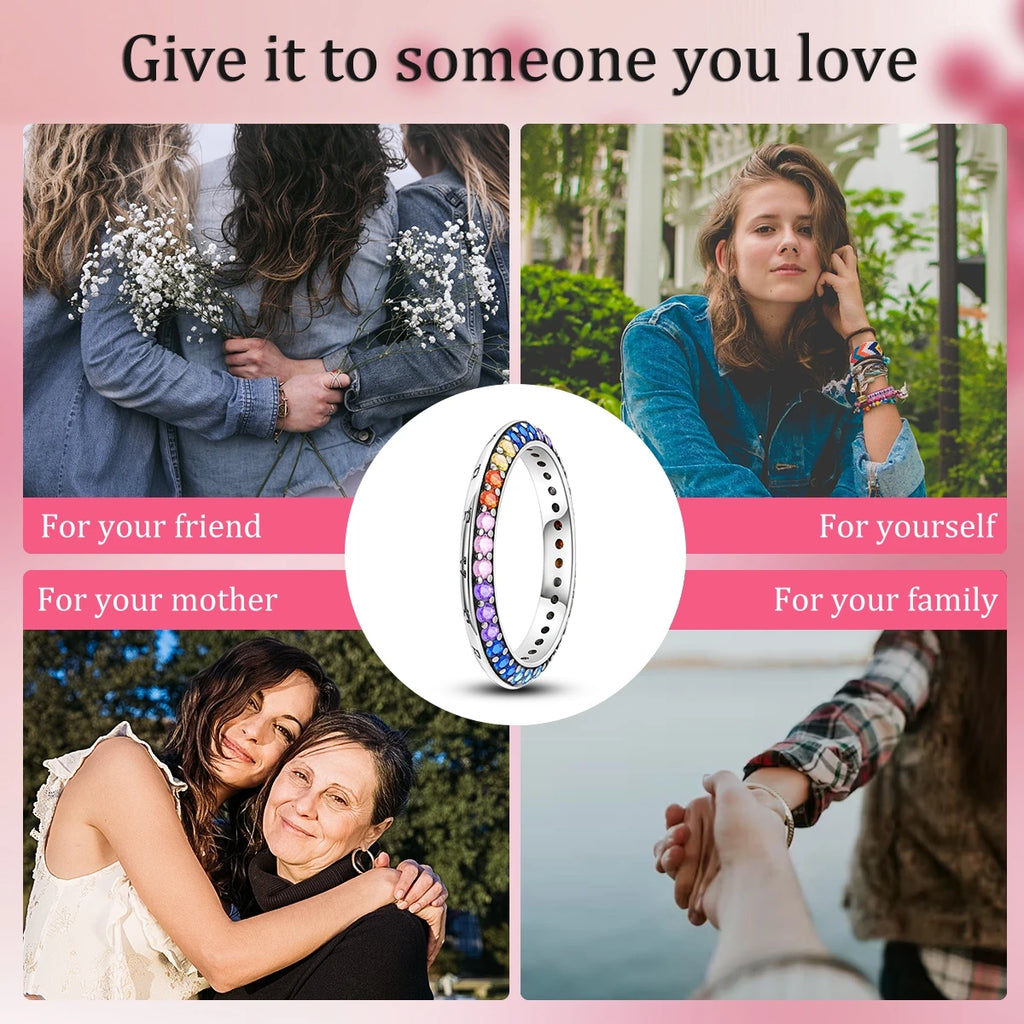 Anillo de plata 925 con diseño Original de luciérnaga y amor infinito, anillos de dedo de circón para mujer, regalo de joyería de boda de alta calidad