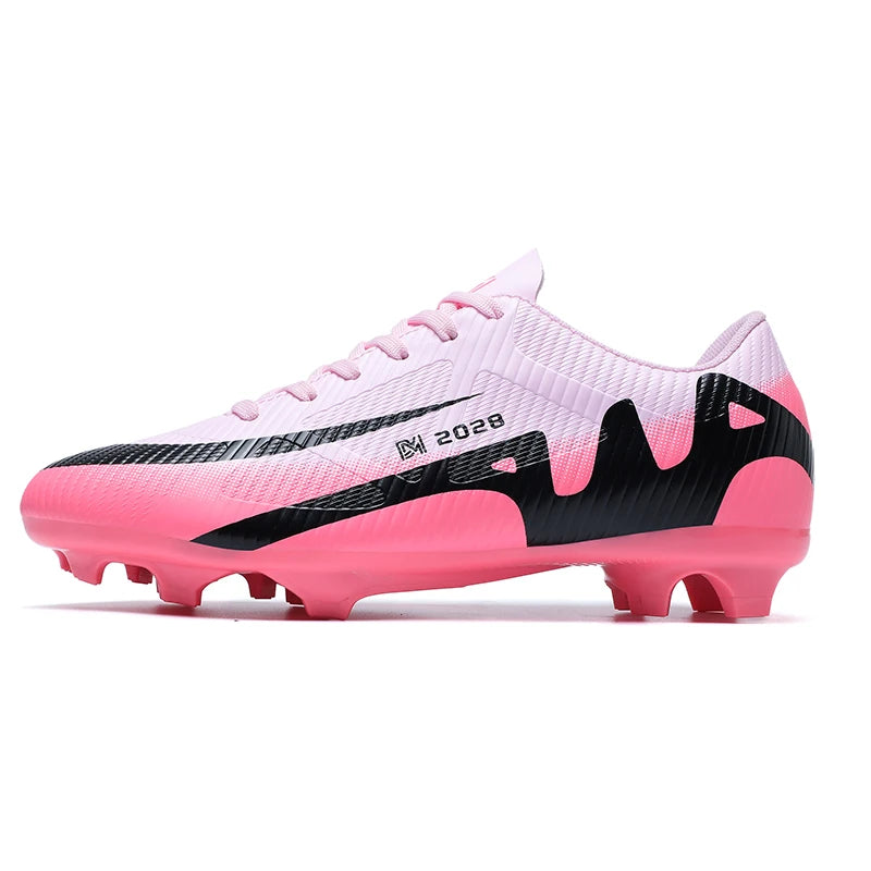 Botas de Fútbol Profesionales FG/TF para Hombre, Tacos Largos para Césped, Transpirables, Ligeras y Cómodas para Entrenamiento