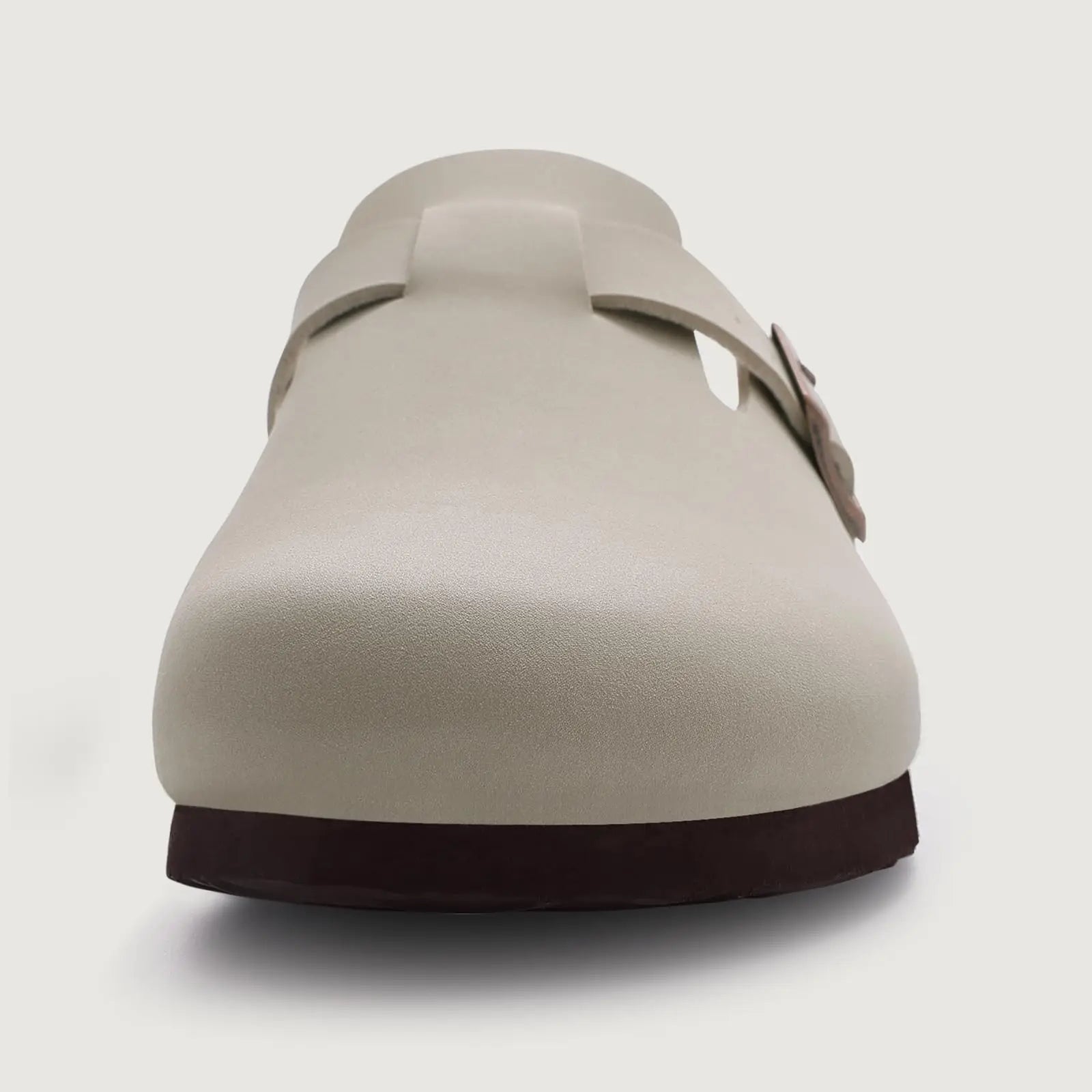Comwarm Zapatillas tipo zuecos de ante para mujer, mulas de cuero, zapatillas planas clásicas de corcho para hombre, sandalias con reposapiés de corcho para exteriores con soporte para arco