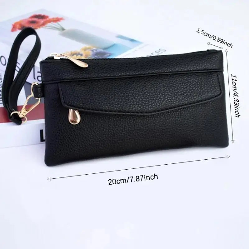 Nuevo Carteras de Pu para mujer, monederos a la moda con Cremallera larga, monedero para mujer, monedero