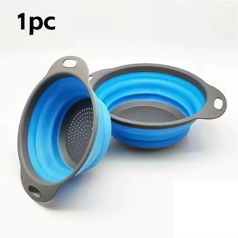 Escurridor plegable redondo, cesta de lavado de frutas y verduras, colador plegable, escurridor plegable, herramienta de almacenamiento de cocina