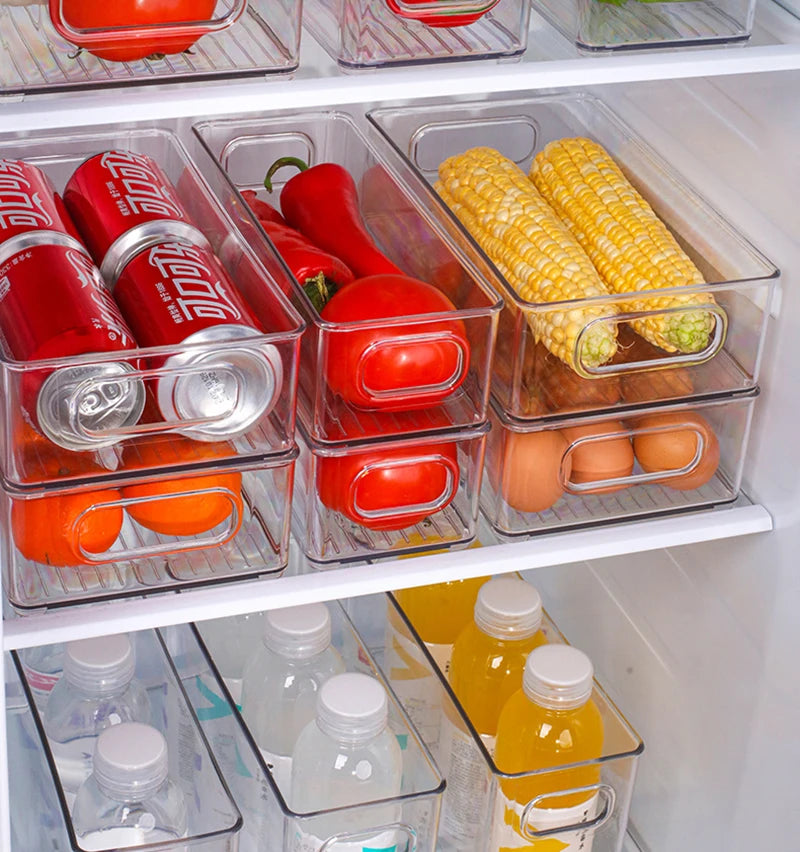 Caja de almacenamiento transparente para refrigerador, organizador de frutas y verduras, contenedor transparente para cocina, almacenamiento de alimentos y bebidas, 2030