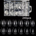 240 unids/caja semimate XXS puntas de uñas de almendra cubierta completa Gel suave extensión de uñas artificiales falsas perfecta para camas de uñas ultracortas