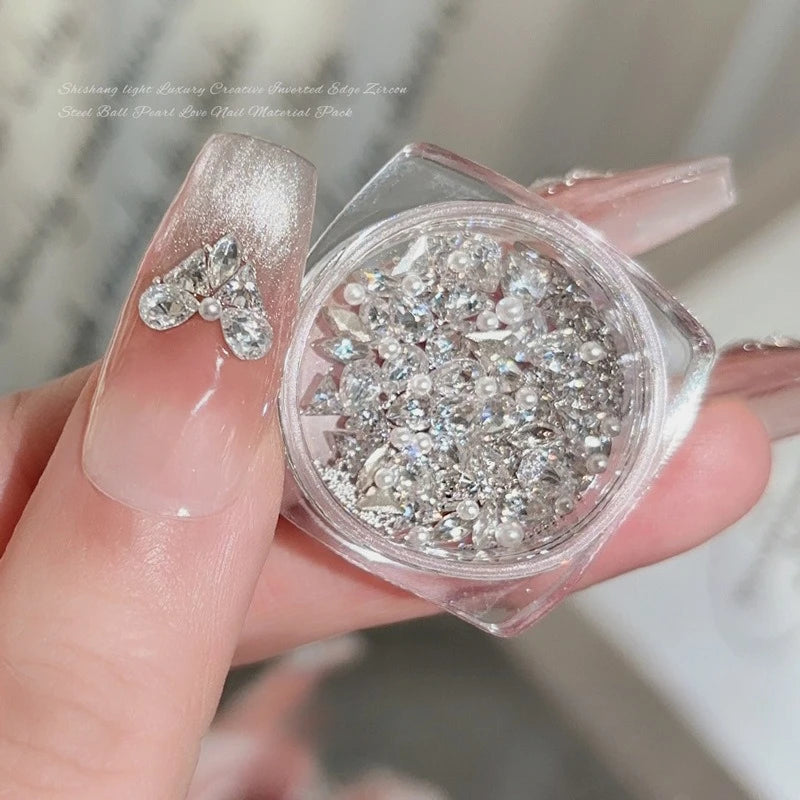100 Uds 3D Mini circonita Nail Art Rhinestone cristal diamante accesorios para brillo suministros de manicura Material decoración de uñas