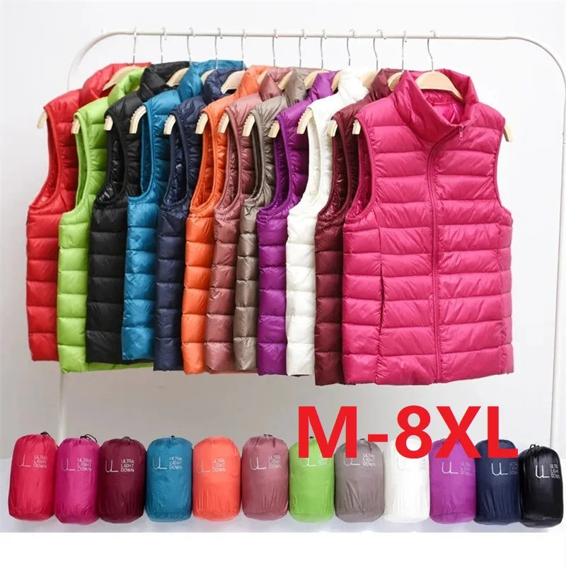 Chalecos ultraligeros para mujer, chaqueta ajustada sin mangas, chaleco ligero a prueba de viento portátil para chica, camisetas sin mangas para mujer, novedad de 2024