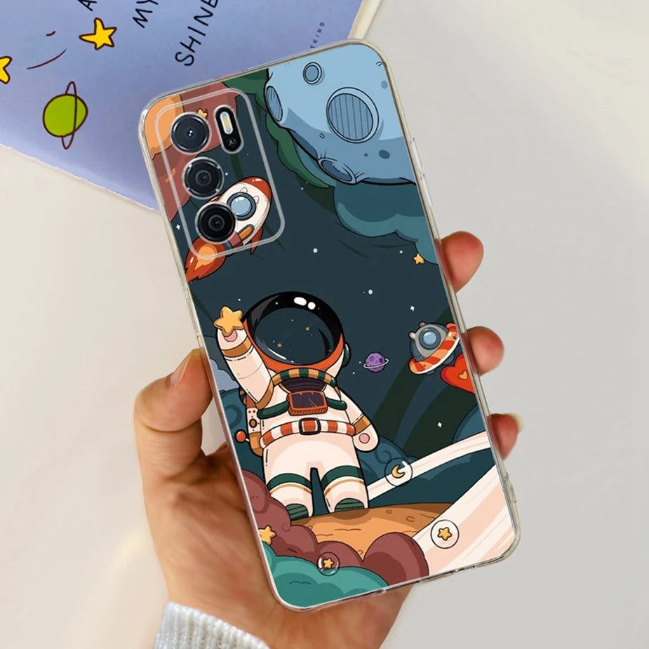 Para Oppo A16 A16s funda elegante pintada contraportada suave funda de teléfono delgada para Oppo A16s OppoA16 s CPH2269 Coque Fundas carcasa de parachoques