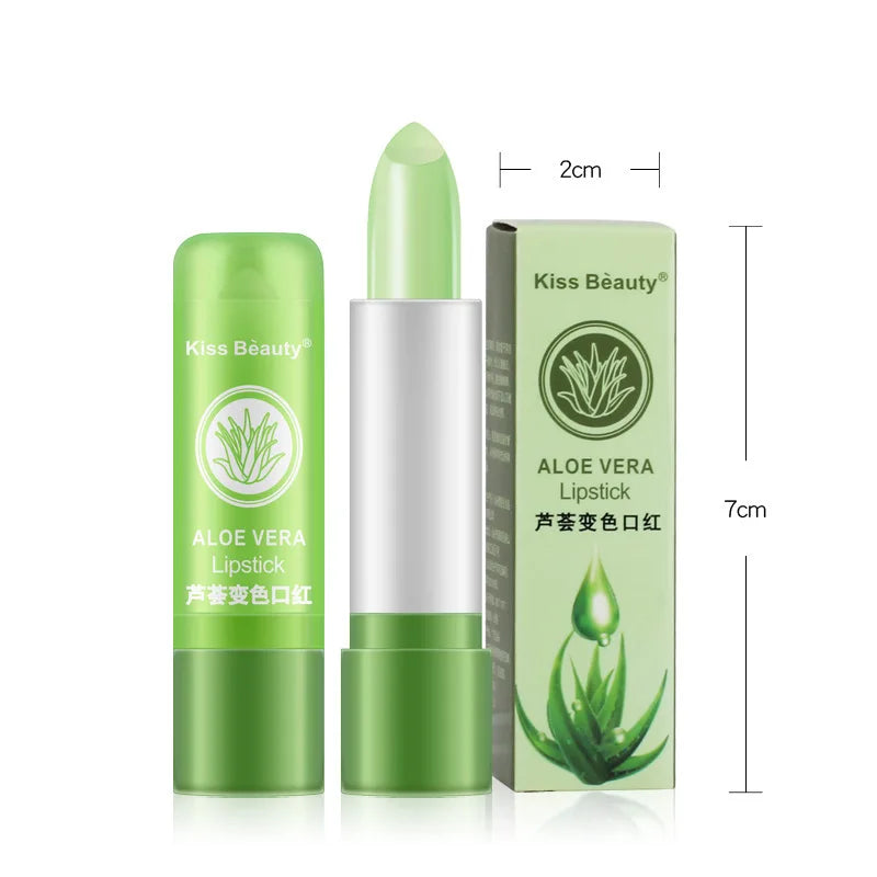 Nuevo Natural ALOE VERA cambio de temperatura Color gelatina lápiz labial de larga duración hidratante maquillaje de labios bálsamo labial brillo de labios