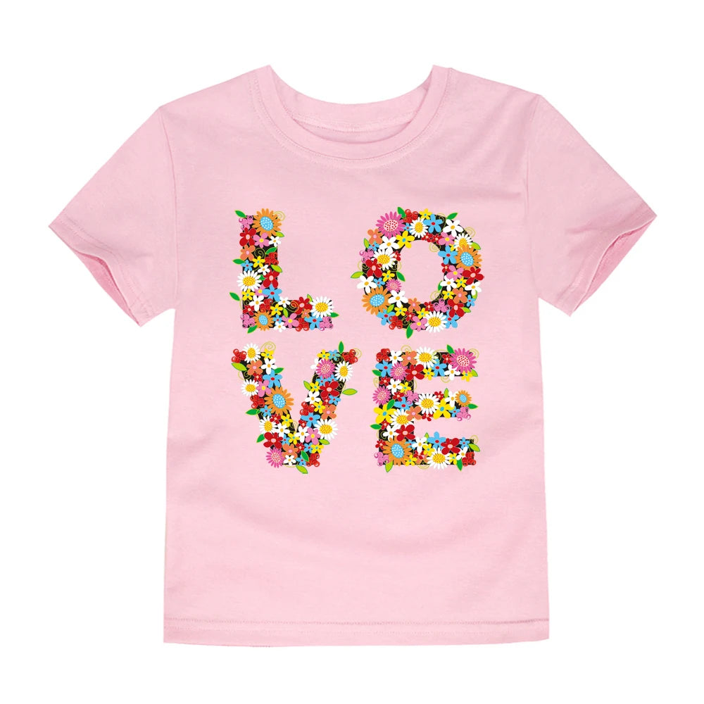 Camisetas con dibujos de arcoíris para niñas, ropa 2024 de algodón para verano, 2 a 3, 4, 5, 6, 7, 8, 9, 10, 11, 12, 13, 14 años, 100%