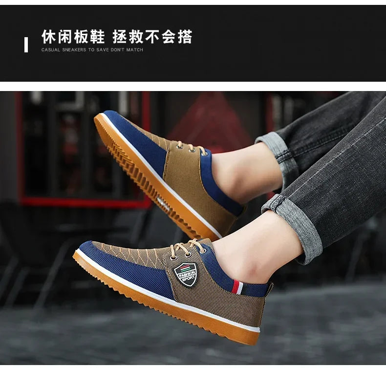 Zapatos de lona informales para hombre, Zapatos de conducción de suela blanda a la moda, Zapatos de diseñador para hombre, zapatillas cómodas de talla grande, 2024