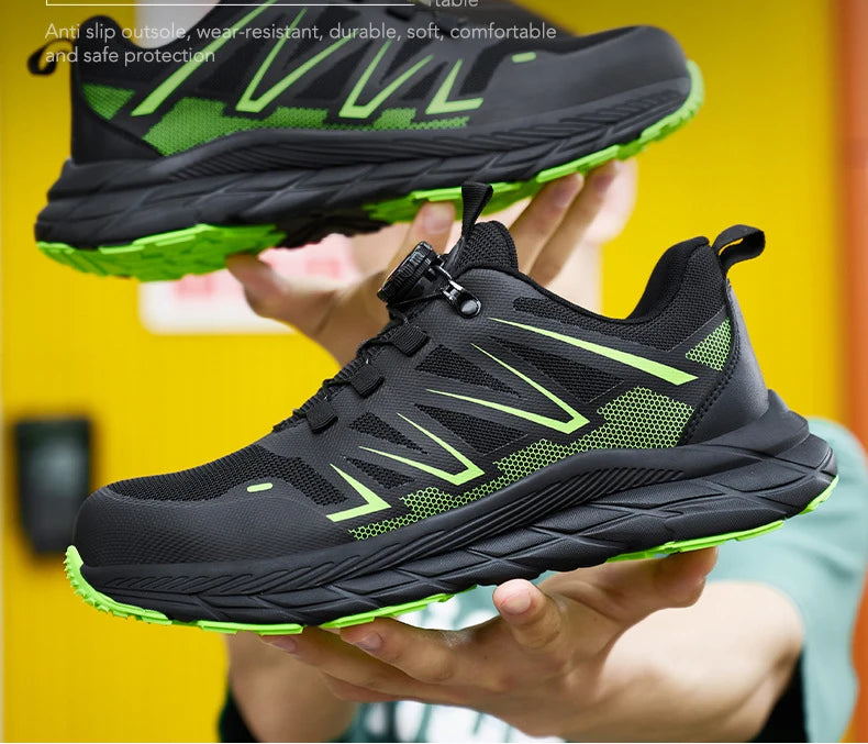 Zapatos de Seguridad de Moda para Hombre, Zapatos de Trabajo con Puntera de Acero, Protección Anti-aplastamiento y Anti-pinchazos, Zapatos Funcionales de Construcción, Botas de Trabajo para Hombre