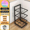 Organizador de estante de ollas ajustable, estante de almacenamiento de ollas de acero inoxidable para cocina, organizador de ollas y sartenes para el hogar multicapa para Cocina