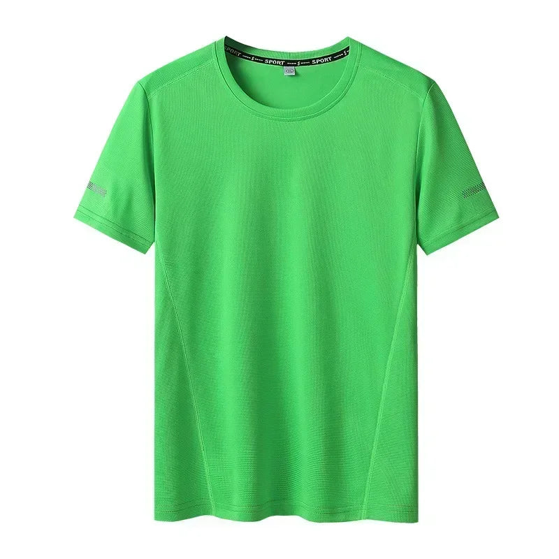 Camiseta deportiva de verano para hombre, camisetas de secado rápido de talla grande 6XL/7XL, camiseta de manga corta con cuello redondo de gran tamaño para Fitness y correr, 3 uds.