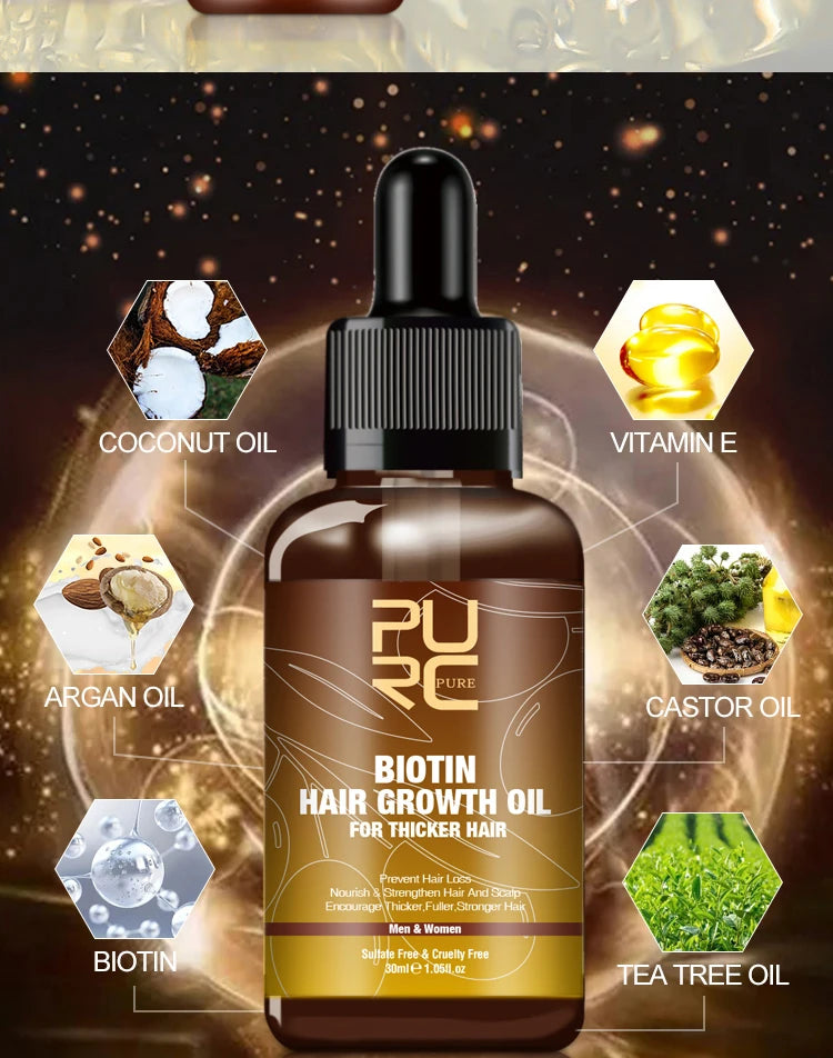 PURC Biotina champú acondicionador para el cabello para hombres y mujeres limpieza del cuero cabelludo raíz del cabello nutre aceite suavizante mascarilla para el cabello conjunto de productos para el cuidado