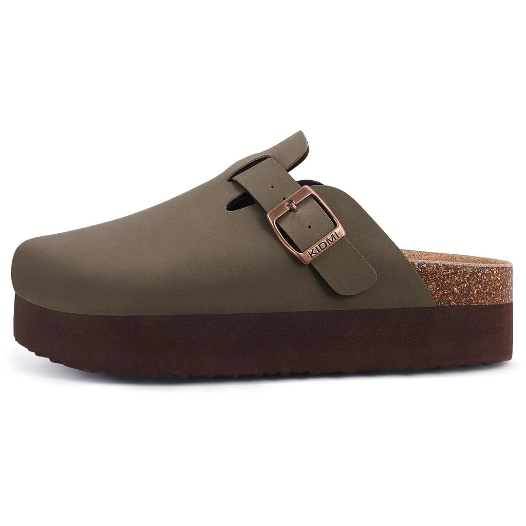 Shevalues-Sandalias de plataforma para mujer, zuecos de tacón grueso, zapatillas de cuero, calzado de corcho, sandalias de playa a la moda, Verano