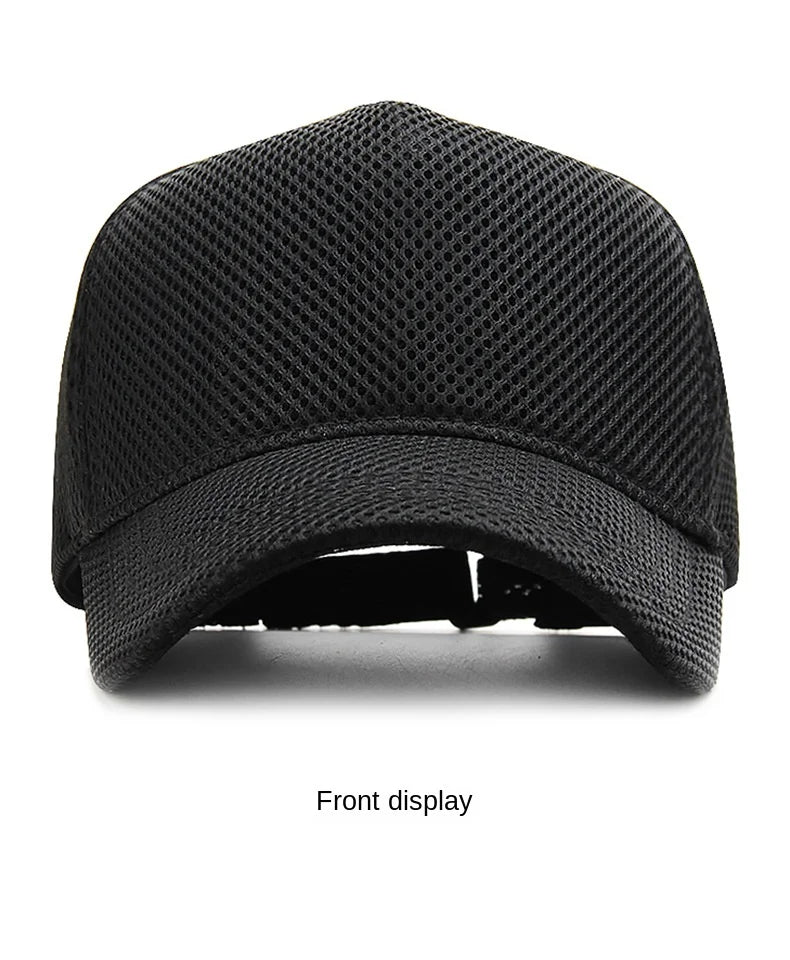Gorra de béisbol de malla de verano de talla grande de cabeza grande para hombres y mujeres gorra transpirable de camionero ajustable para deportes al aire libre correr