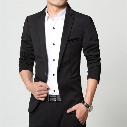 2024 hombres Slim fit nueva moda Blazer traje chaqueta negro azul rojo de talla grande L a 5XL chaquetas masculinas abrigo para hombre vestido de boda