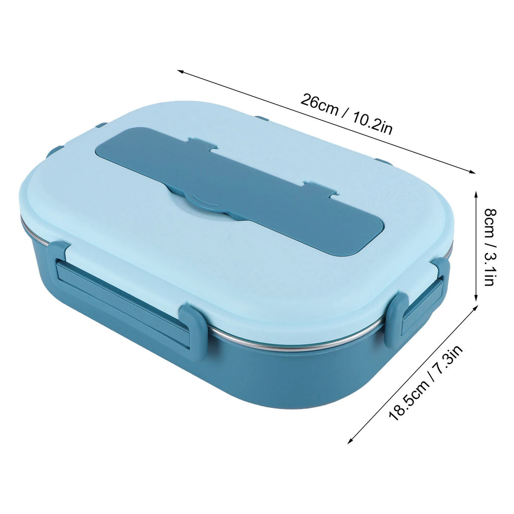 Fiambrera de acero inoxidable para estudiantes y adultos, contenedor de almacenamiento de alimentos, caja Bento portátil de 4 compartimentos