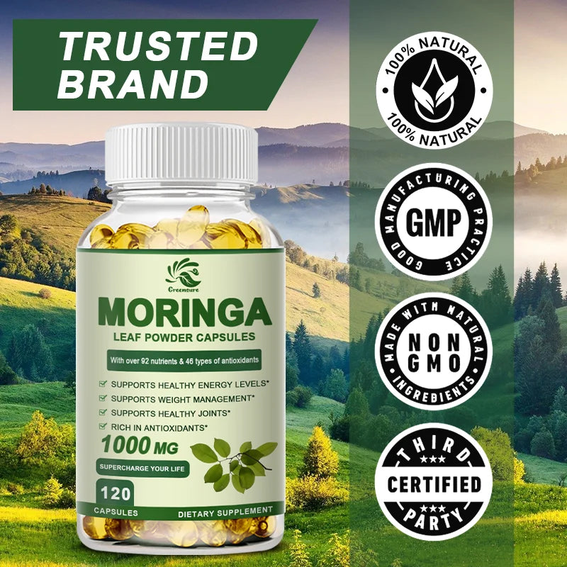 Cápsula de extracto de Moringa antiestrés mejora el sueño mejora la inmunidad antioxidante - 60/120 cápsulas