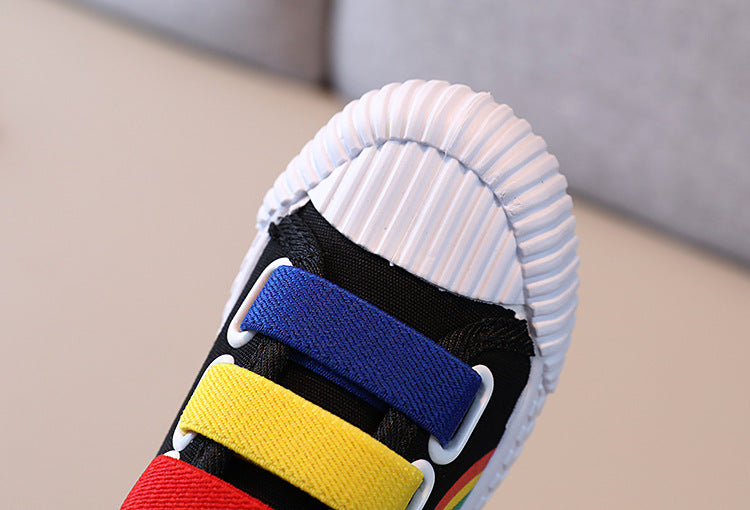 Zapatillas de deporte para niños, zapatos con gancho a la moda para niñas, zapatos de lona informales antideslizantes para estudiantes, zapatos planos de diseñador para primavera y otoño