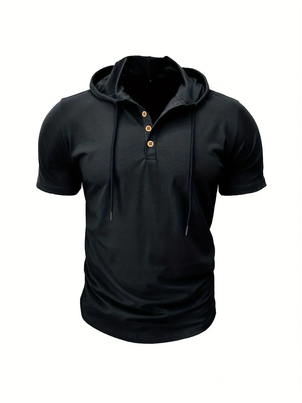 Camiseta ajustada de verano para hombre, camisetas de manga corta con capucha para Fitness, Sudadera con capucha ligera para hombre, camisetas deportivas transpirables para Fitness