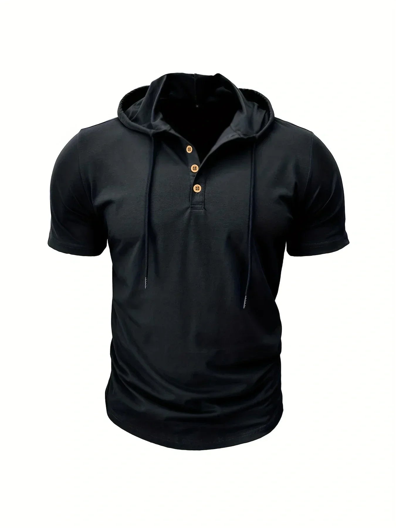 Camiseta ajustada de verano para hombre, camisetas de manga corta con capucha para Fitness, Sudadera con capucha ligera para hombre, camisetas deportivas transpirables para Fitness
