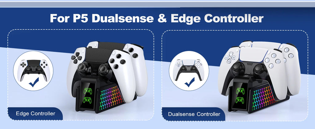 Para cargador de controlador PS5, estación de carga DualSense, soporte de cargador de base de carga Dual para controlador de juego inalámbrico PlayStation5