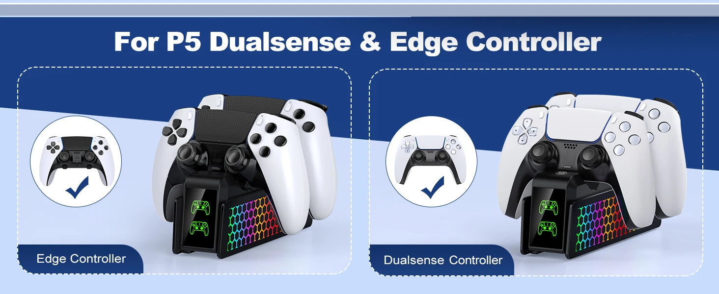 Para cargador de controlador PS5, estación de carga DualSense, soporte de cargador de base de carga Dual para controlador de juego inalámbrico PlayStation5