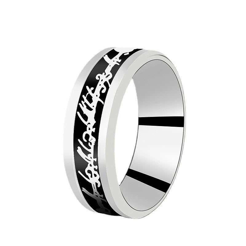 Anillos con diseño de dragón dominante de acero inoxidable de 8mm para hombres y mujeres, anillo Punk con incrustaciones de fibra de carbono azul, bagues pour femme