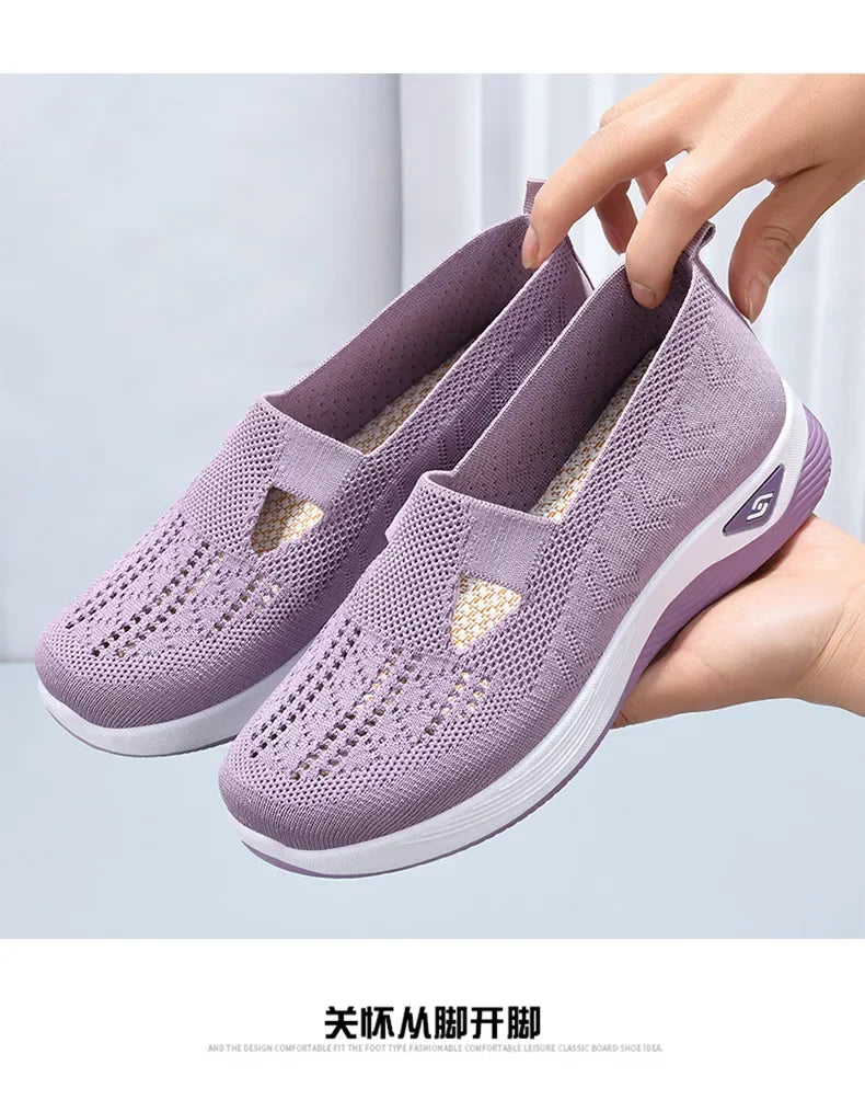 Zapatos de mujer 2025, zapatillas informales de verano, suela gruesa de malla transpirable, asequible, envío gratis
