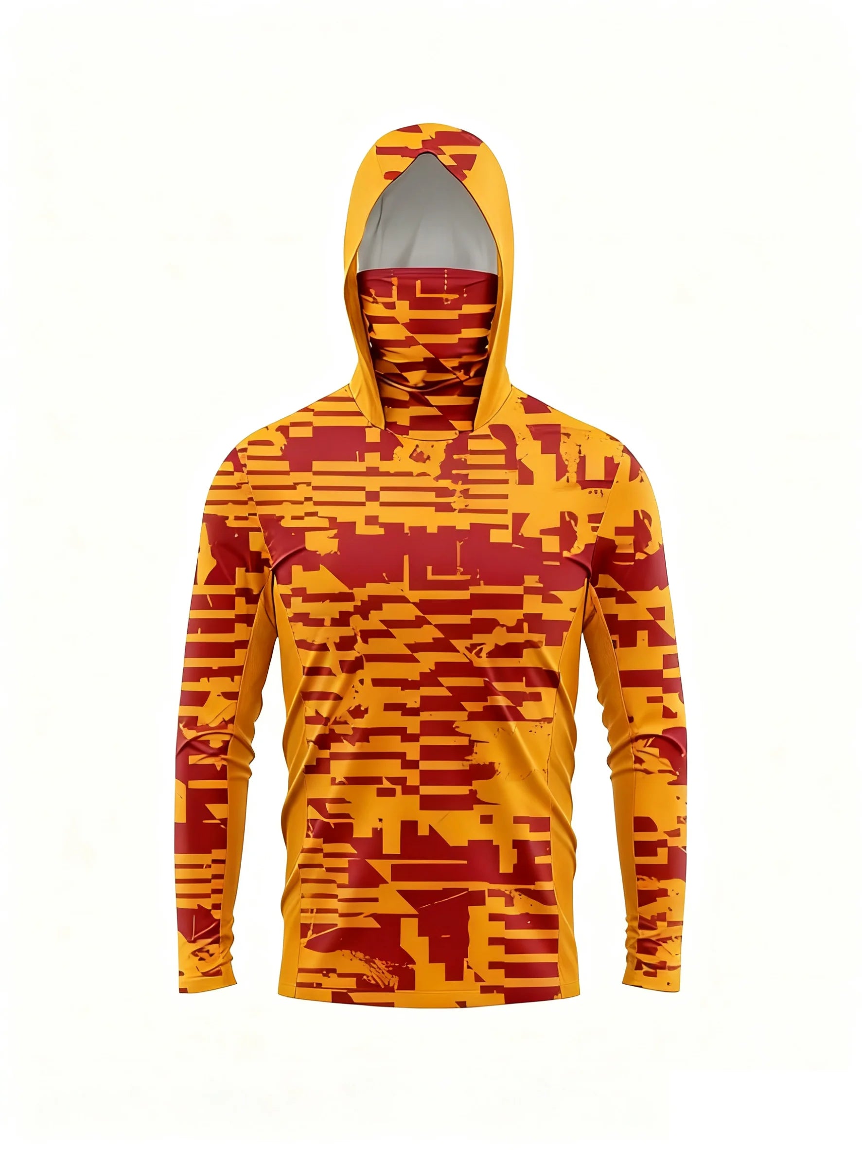 Camisetas de Pesca de Manga Larga con Capucha UPF 50+, Camisetas con Protección Solar, Jersey con Máscara Facial para Hombre, Ropa de Pesca