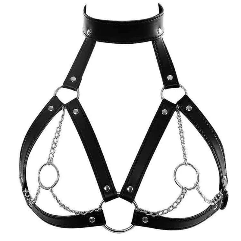 BDSM mujeres Sexy cuerpo pecho arnés cinturón Bondage Lencería cuero fetiche ropa Liga juguetes sexuales eróticos para parejas Strip Club P