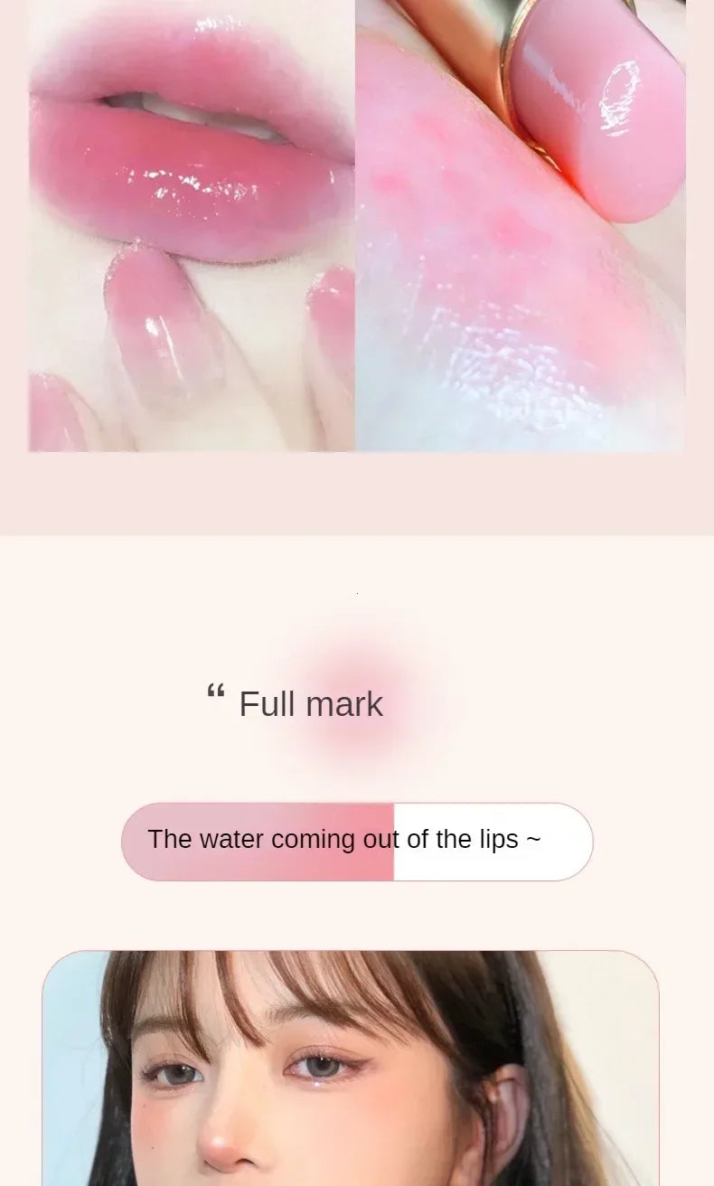 Bálsamo labial de Color melocotón, lápiz labial con cambio de temperatura de cristal, brillo de labios hidratante de larga duración, maquillaje, cuidado de labios, cosmético de reparación