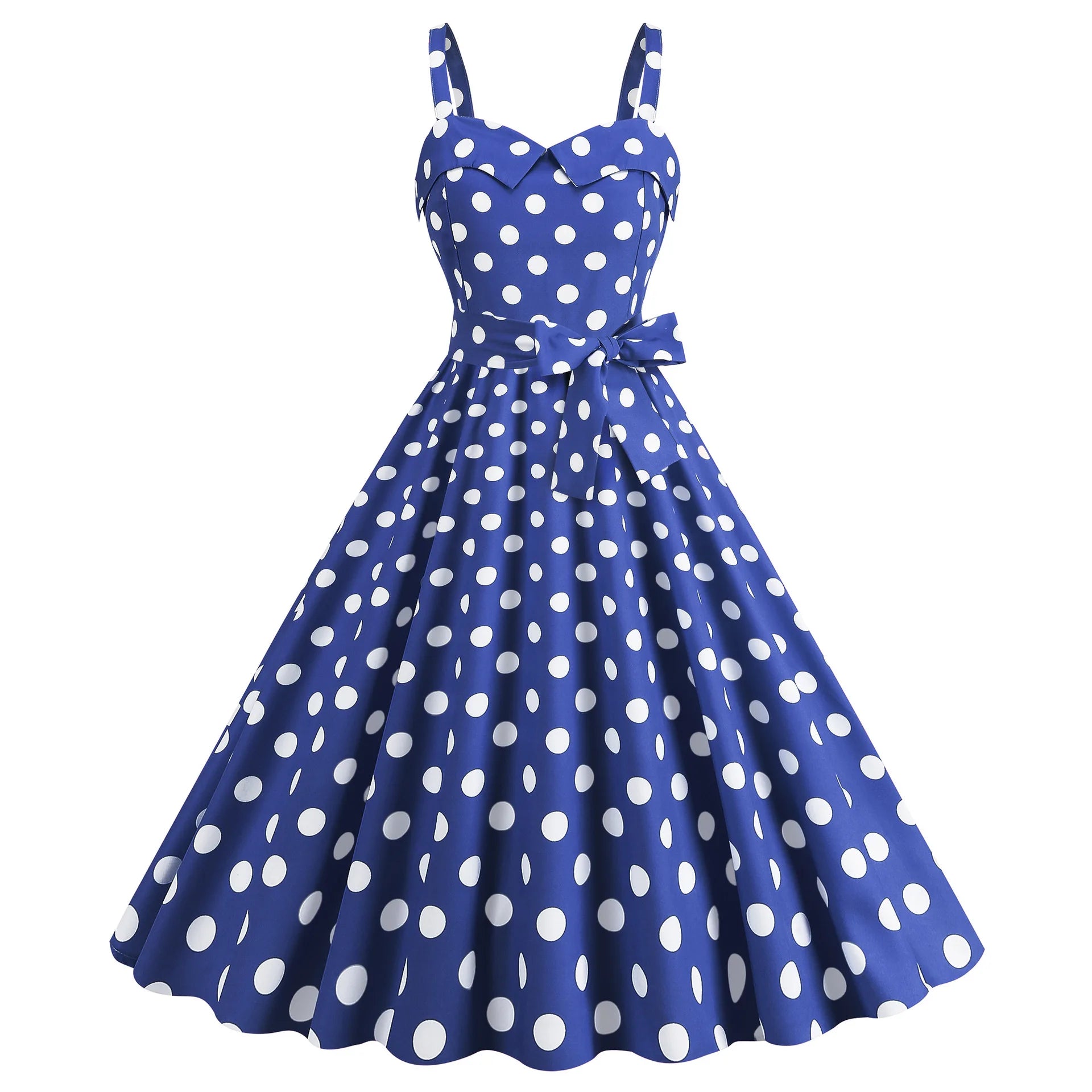 Elegante Vestido de Mujer con Estampado de Puntos, Estilo Hepburn de los Años 50 y 60, Vestido Vintage Sexy con Cuello Halter, Estilo Rockabilly Retro para Fiesta u Oficina, Vestido Pinup 2026
