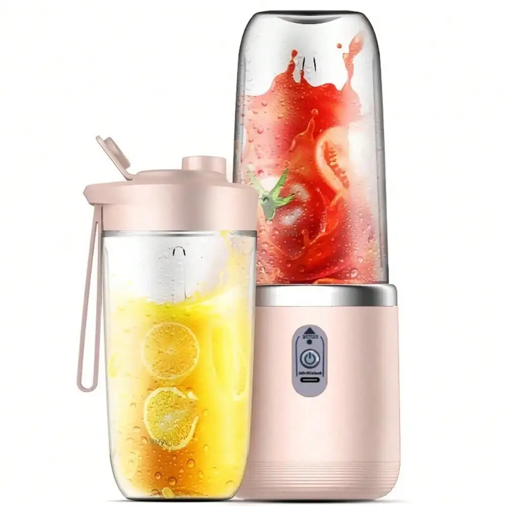 Vaso para exprimidor + vaso portátil para exteriores, vasos dobles, desmontables, fáciles de limpiar, para hacer jugos finos, licuadora de frutas, máquina para hacer bebidas, adecuado para el hogar, viajes al aire libre, o