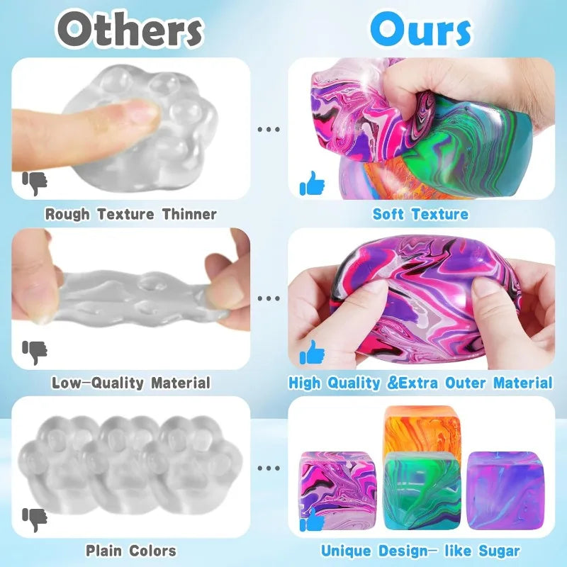 Juguete Sensorial Antiestrés Ice Cube, Conejito Adorable para Aliviar el Estrés, Juguete Blandito para Apretar, Juguetes de Descompresión para TDAH, Regalo.