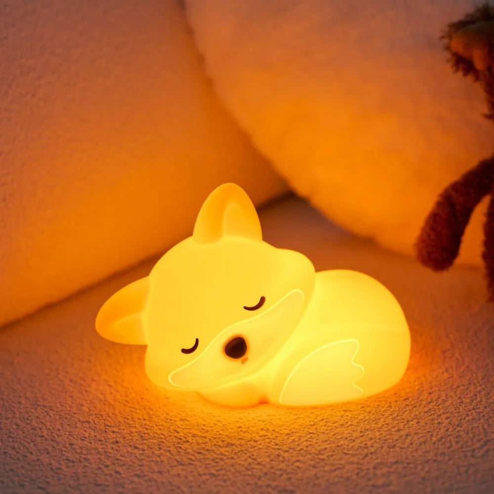 Bonita lámpara de noche blanda de silicona, luz nocturna regulable para guardería, lámpara de mesita de noche con temporizador recargable y Sensor táctil