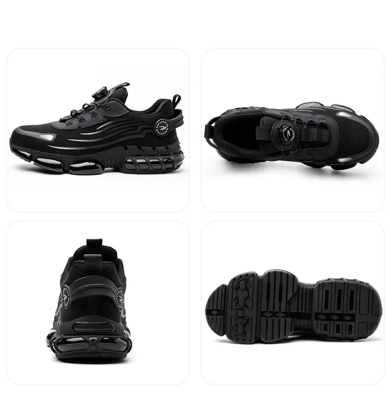 Nuevos zapatos de seguridad para el trabajo, talla 36-48 para mujeres y hombres, zapatillas de deporte con punta de acero para hombres, botas antideslizantes ligeras y transpirables impermeables, trabajo para hombres