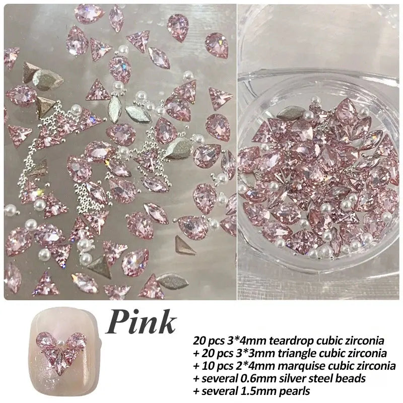 100 Uds 3D Mini circonita Nail Art Rhinestone cristal diamante accesorios para brillo suministros de manicura Material decoración de uñas