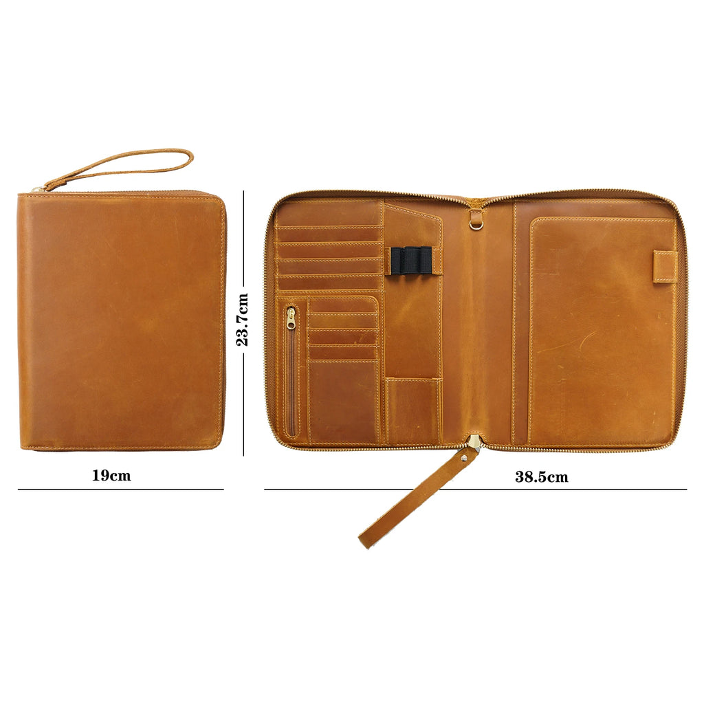 Cuaderno A5 de cuero con cremallera para Hobonichi Cousin Leuchtturm 1917, cuaderno de lujo con cremallera, organizador, cubierta de planificador