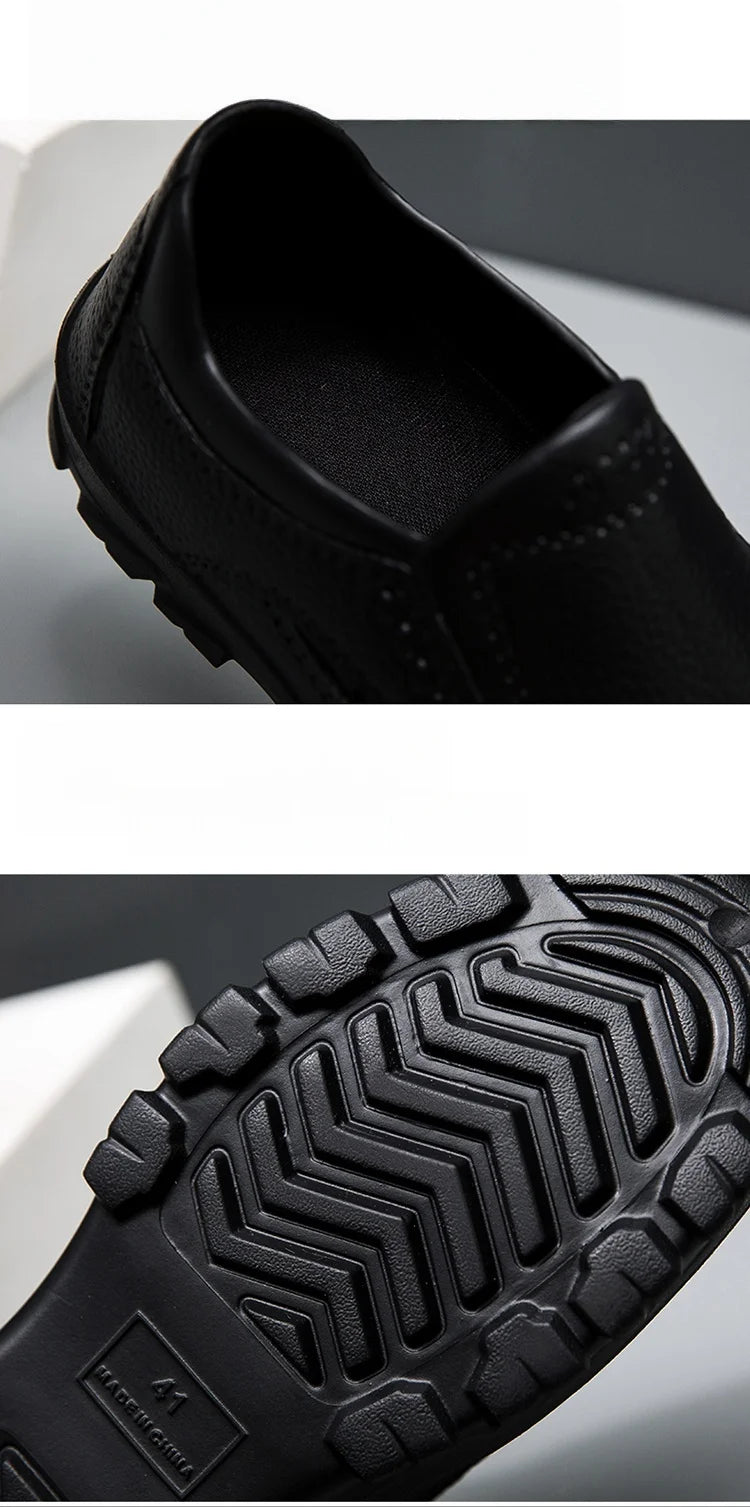 Zapatos de chef para hombre, zapatos de trabajo de cocina impermeables y a prueba de aceite, ultraligeros, antideslizantes, de suela blanda EVA, informales, para jardín