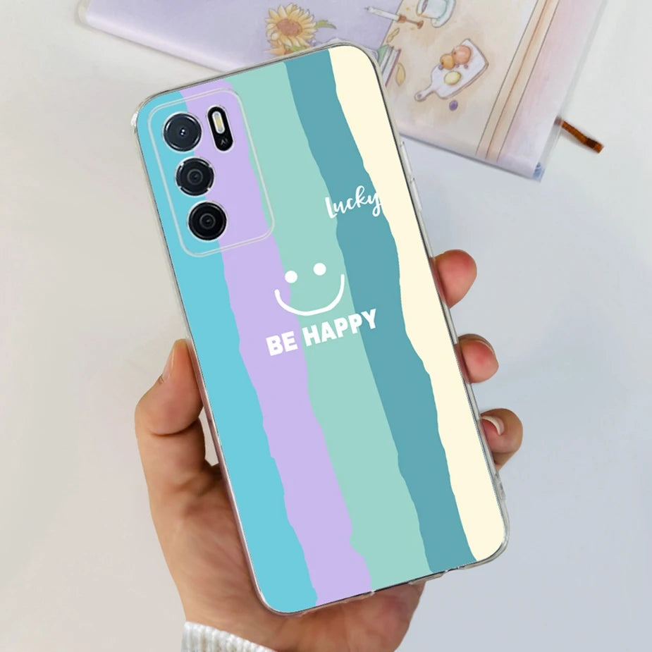 Para Oppo A16 A16s funda elegante pintada contraportada suave funda de teléfono delgada para Oppo A16s OppoA16 s CPH2269 Coque Fundas carcasa de parachoques