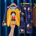 Anime 2 uds crayón de dibujos animados Shin-Chan pijamas para niños pantalones de manga larga conjunto Kawaii niñas lindo Casual ropa de dormir suelta