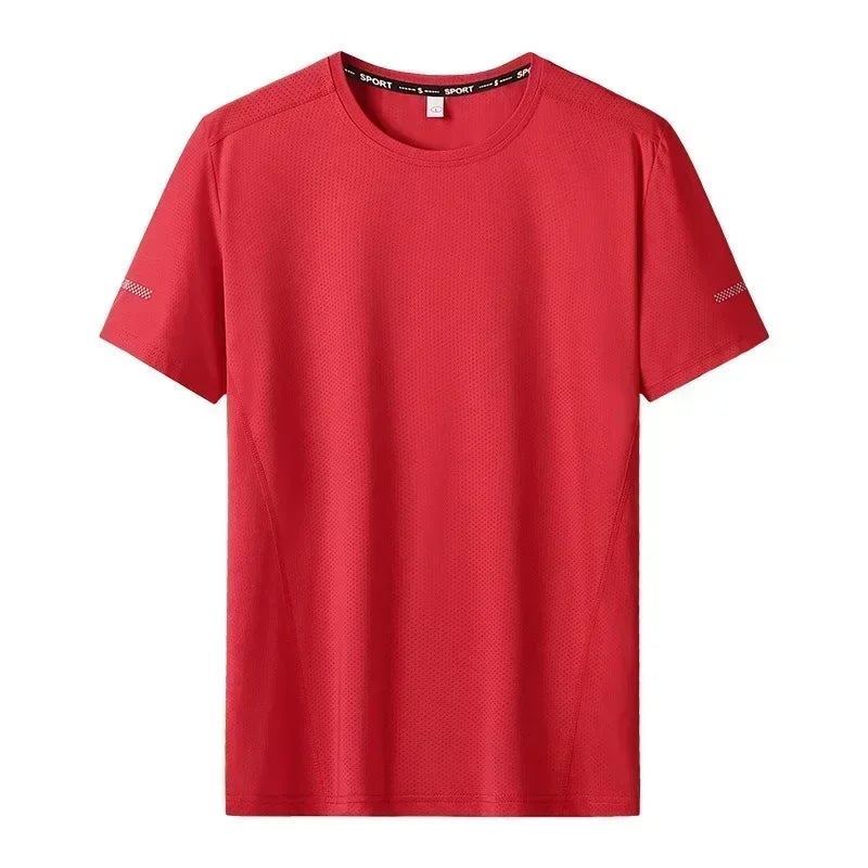 Camiseta deportiva de verano para hombre, camisetas de secado rápido de talla grande 6XL/7XL, camiseta de manga corta con cuello redondo de gran tamaño para Fitness y correr, 3 uds.
