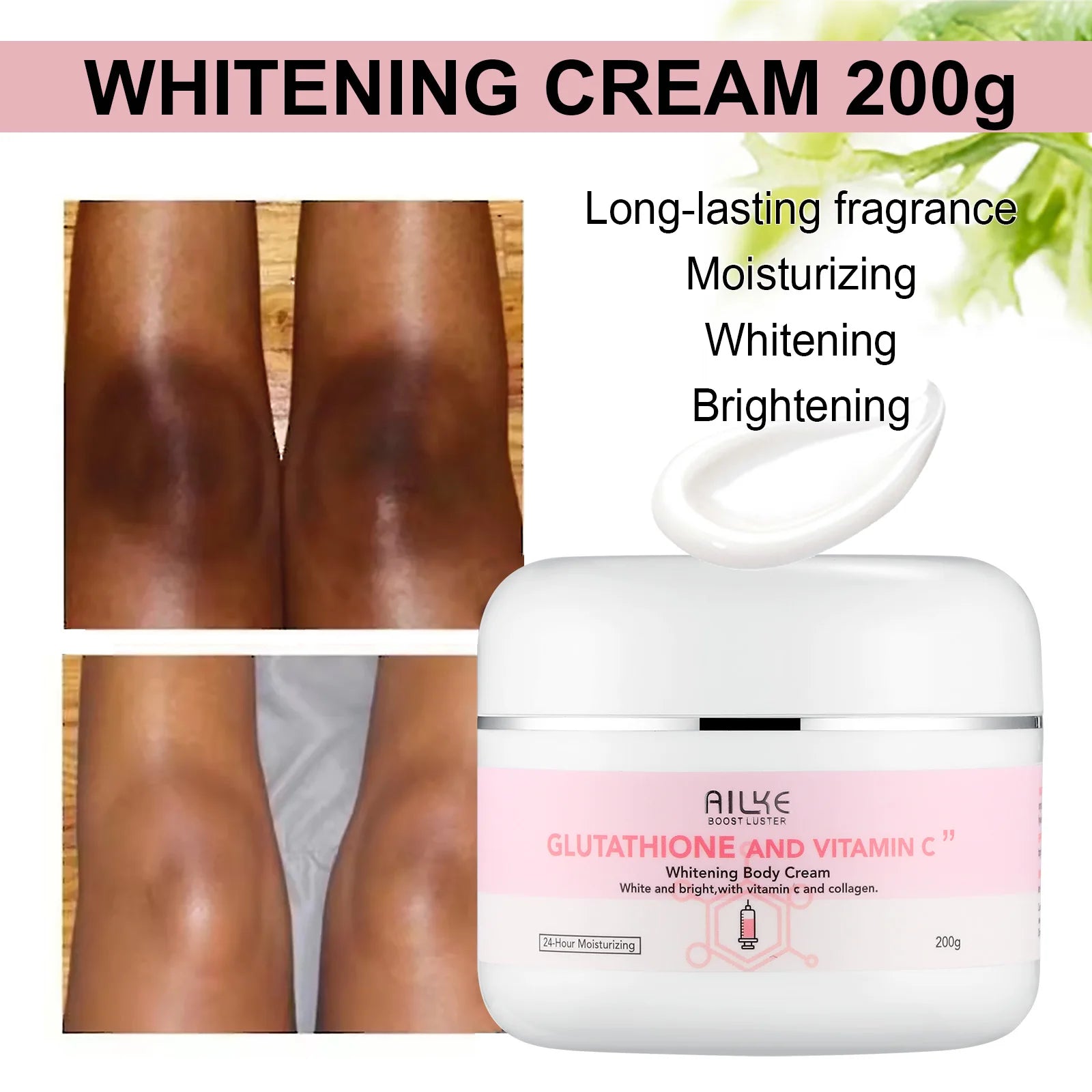 AILKE blanqueamiento eliminar manchas negras loción para el cuidado de la piel Facial crema hidratante glutatión corporal vitamina C piel negra cara nuevo conjunto