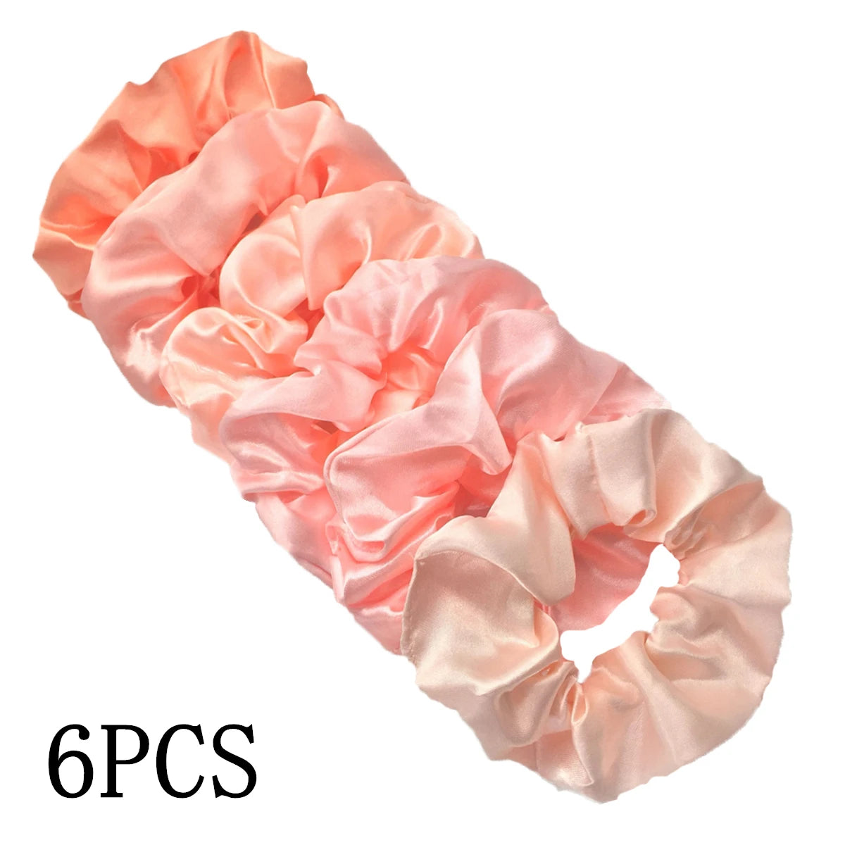 6 unids/lote, bandas para el pelo, lazos, cuerdas, soporte para cola de caballo para mujeres o niñas, accesorios, tocados de satén, Color sólido 100