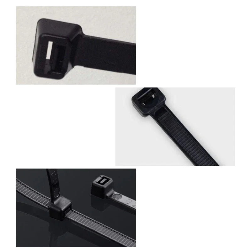100 piezas negro 4x200 cable anillo de fijación reutilizable cable Zip Ties de pulgadas reciclable desmontable