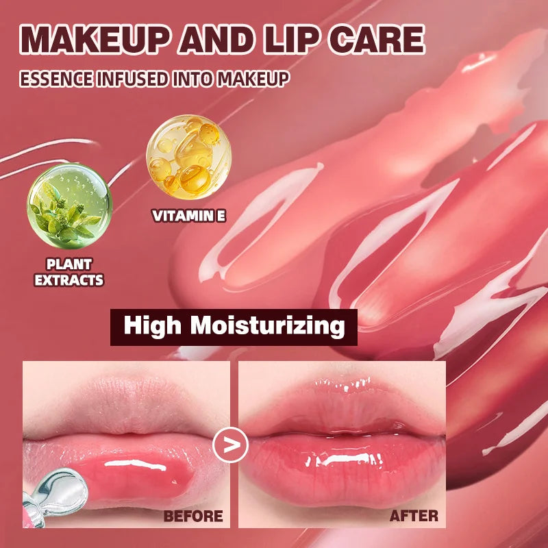 Loción labial hidratante, esencia, brillo labial hidratante y hidratante para mujer, brillo de labios Natural, brillo de labios hidratante