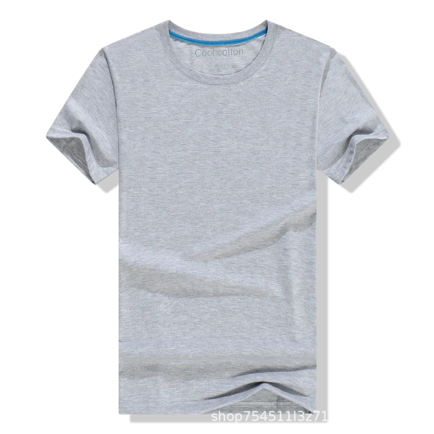 Camiseta de Hombre 2026, Nueva, 100% Algodón, Color Puro, Cuello Redondo, Manga Corta, para Hombre