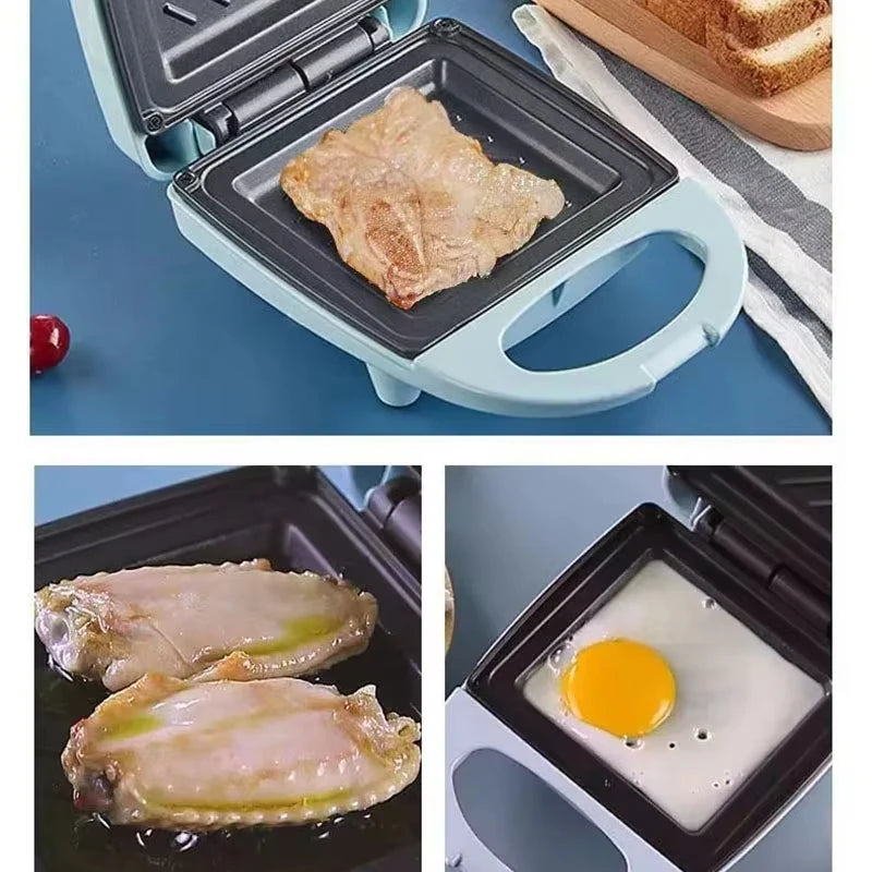 EDTID-máquina eléctrica para hacer sándwiches, Mini máquina ligera para comida, pan, Muffin, desayuno, tortilla de huevo, sartén para hornear, Panini, calentador para parrilla, horno EU