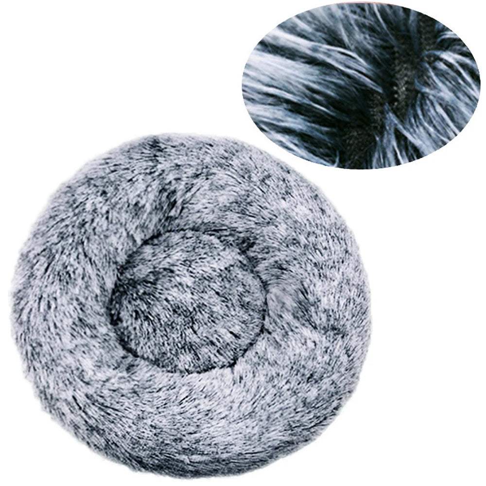 Cama redonda para perros, cama cálida de invierno para gatos, cesta de felpa para perros, cama lavable para mascotas, sofá para perros pequeños, medianos y grandes